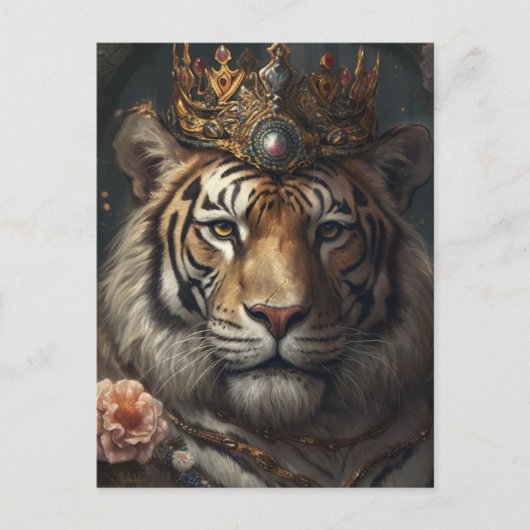 Cute Tiger in a Crown ポストカード (正面)