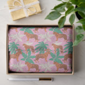 Cute Tiger Pattern Vibrant Pink and Orange Jungle 薄葉紙 (ギフト)