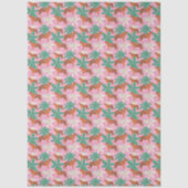 Cute Tiger Pattern Vibrant Pink and Orange Jungle 薄葉紙 (正面)