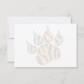Cute Tiger Paw Print Personalized Monogram ノートカード (裏面)