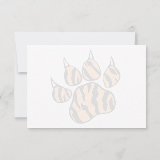Cute Tiger Paw Print Personalized Monogram  ノートカード (裏面)