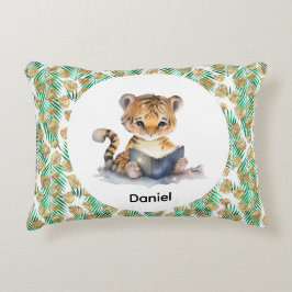 Cute Tiger Reading a Book アクセントクッション