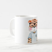 Cute Tiger Wearing Glasses Illustration Coffee Mug コーヒーマグカップ (正面左)