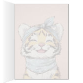 Cute Tiger with Bandana Kids Birthday Invitation (内側 (右))