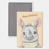 Cute Tiger with Bandana Kids Birthday Invitation マグネット (正面/裏面)