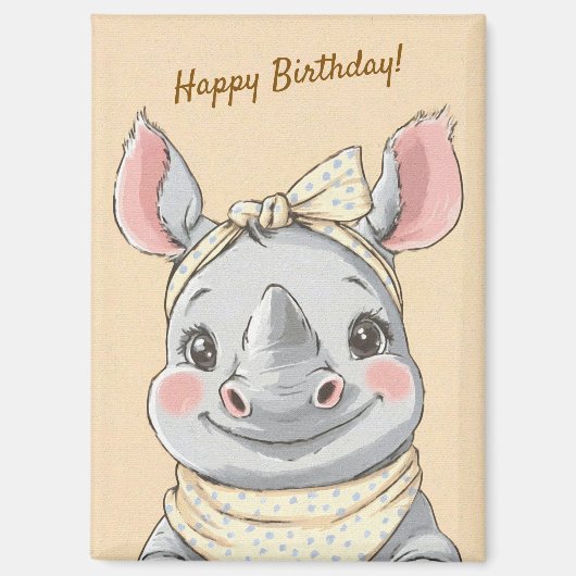 Cute Tiger with Bandana Kids Birthday Invitation マグネット (正面)