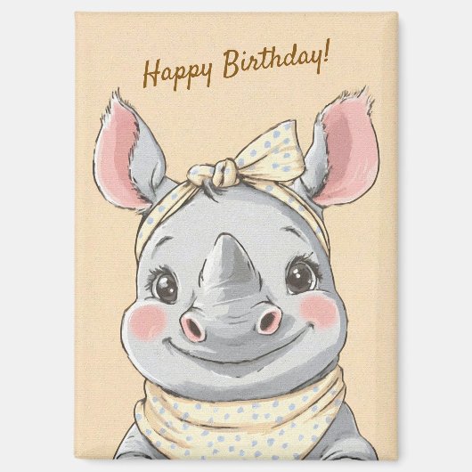 Cute Tiger with Bandana Kids Birthday Invitation マグネット (正面)