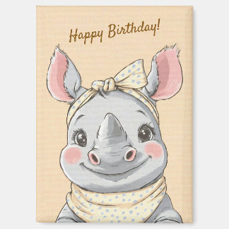 Cute Tiger with Bandana Kids Birthday Invitation マグネット