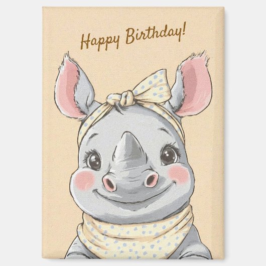 Cute Tiger with Bandana Kids Birthday Invitation マグネット (正面)