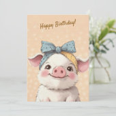 Cute Tiger with Bandana Kids Birthday Invitation 招待状 (スタンド正面)