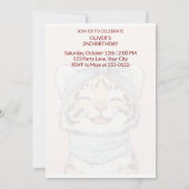 Cute Tiger with Bandana Kids Birthday Invitation 招待状 (裏面)