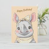 Cute Tiger with Bandana Kids Birthday Invitation 招待状 (スタンド正面)