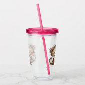 Cute Tiger with Heart Desserts  アクリルタンブラー (左)