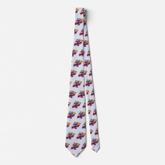 Cute tiled blueberry tie pattern  ネクタイ (正面)