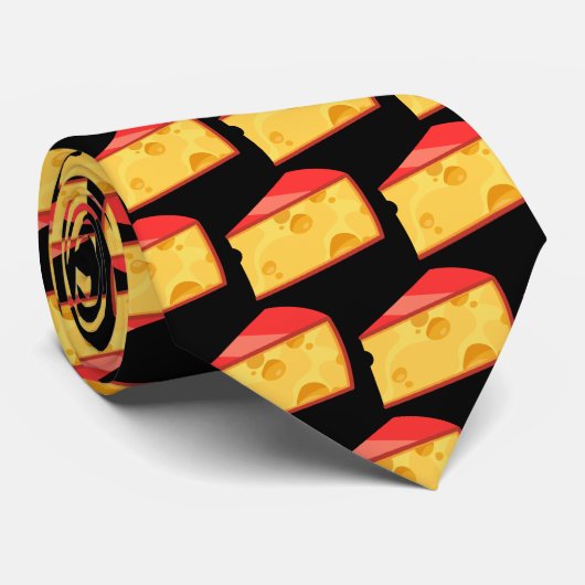 Cute tiled deli cheese pattern food ネクタイ (ロール)