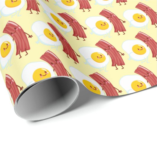 Cute tiled eggs bacon pattern ラッピングペーパー (ロールコーナー)