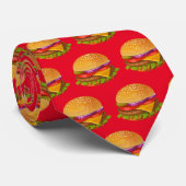 Cute tiled hamburger pattern food ネクタイ (ロール)