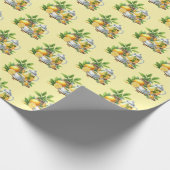 Cute tiled lemon tea pattern  ラッピングペーパー (角)