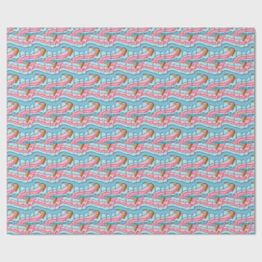 Cute tiled melting ice cream pattern  ラッピングペーパー (フラット)