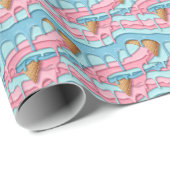 Cute tiled melting ice cream pattern  ラッピングペーパー (ロールコーナー)