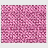 Cute tiled pattern pink hearts  ラッピングペーパー (フラット)