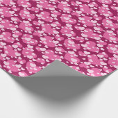 Cute tiled pattern pink hearts  ラッピングペーパー (角)