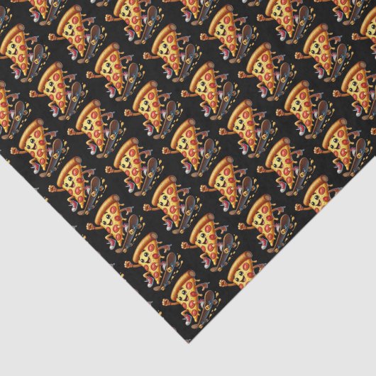 Cute tiled pizza party skateboarding 薄葉紙 (詳細)