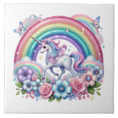 Cute tiled unicorn lovers  タイル (正面)