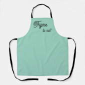 Cute Time to Eat Thyme Spice Pun エプロン (正面)
