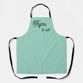 Cute Time to Eat Thyme Spice Pun エプロン