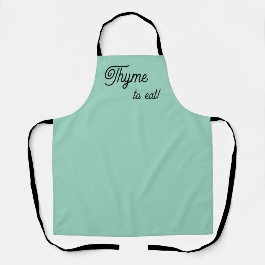 Cute Time to Eat Thyme Spice Pun エプロン (正面)