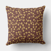 Cute tiny light brown flower pattern クッション (裏面)