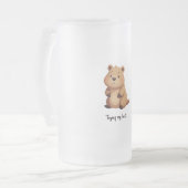 Cute tired capybara フロストグラスビールジョッキ (正面左)