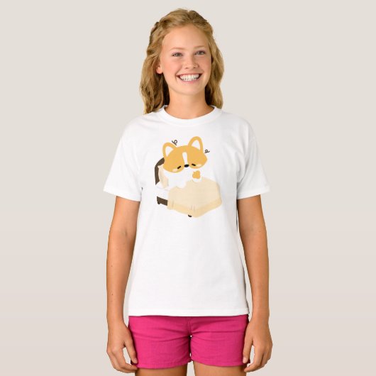 Cute Tired Corgi Tシャツ (正面フル)