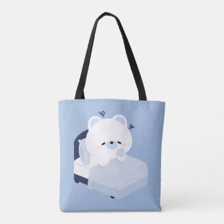 Cute Tired Polar Bear トートバッグ