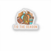 Cute Tis The Season Pumpkin Spice Latte Fall Footb シール (正面)