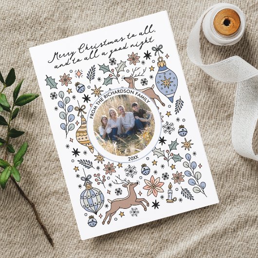 Cute To All a Good Night Photo Christmas  シーズンカード