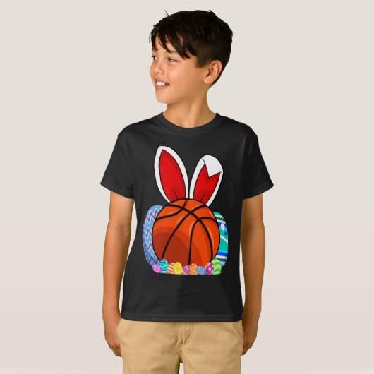 Cute To Basketball Easter Egg Bunny Tシャツ (正面フル)