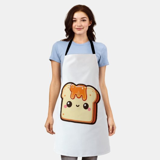 Cute Toast エプロン (着用した状態)