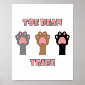 Cute Toe Bean Tribe Cat Paw Trio Design ポスター (正面)