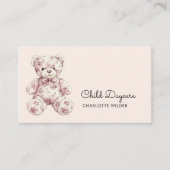 Cute Toile Teddy Bear Daycare 名刺 (正面)