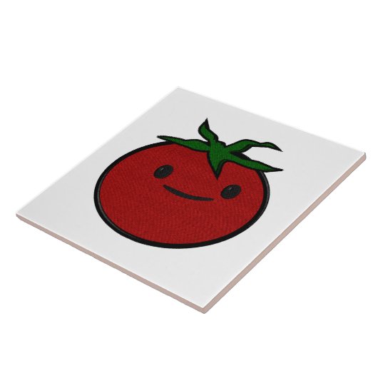 Cute Tomato Embroidery Print Decorative タイル (側面)
