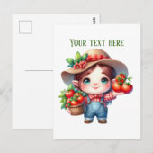 Cute tomato gnome customizable ポストカード (正面/裏面)
