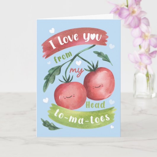 Cute Tomato Valentine’s Card – Head to-Ma-Toes カード (蘭)