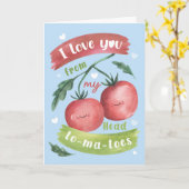 Cute Tomato Valentine’s Card – Head to-Ma-Toes カード (黄色い花)