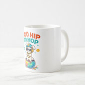 Cute Too Hip to Hop Bunny Artwork コーヒーマグカップ (正面右)