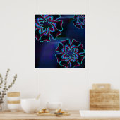 Cute Tooth Flower Blue Dentist-Orthodontist Poster ポスター (キッチン)