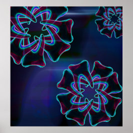 Cute Tooth Flower Blue Dentist-Orthodontist Poster ポスター