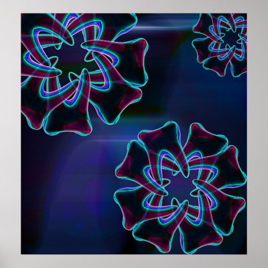 Cute Tooth Flower Blue Dentist-Orthodontist Poster ポスター (正面)