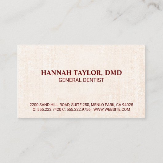 Cute Tooth Inspectionロゴ | 歯科 名刺 (裏面)